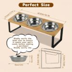 KoolYouth Katzennapf 3er Set mit 15° Holzständer – Ergonomische Futterstation für Katzen & kleine Hunde – Bild 2
