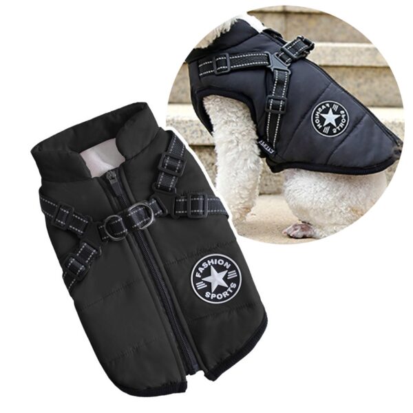 Oncpcare Hundemantel mit Geschirr – Winterjacke für kleine Hunde & Katzen