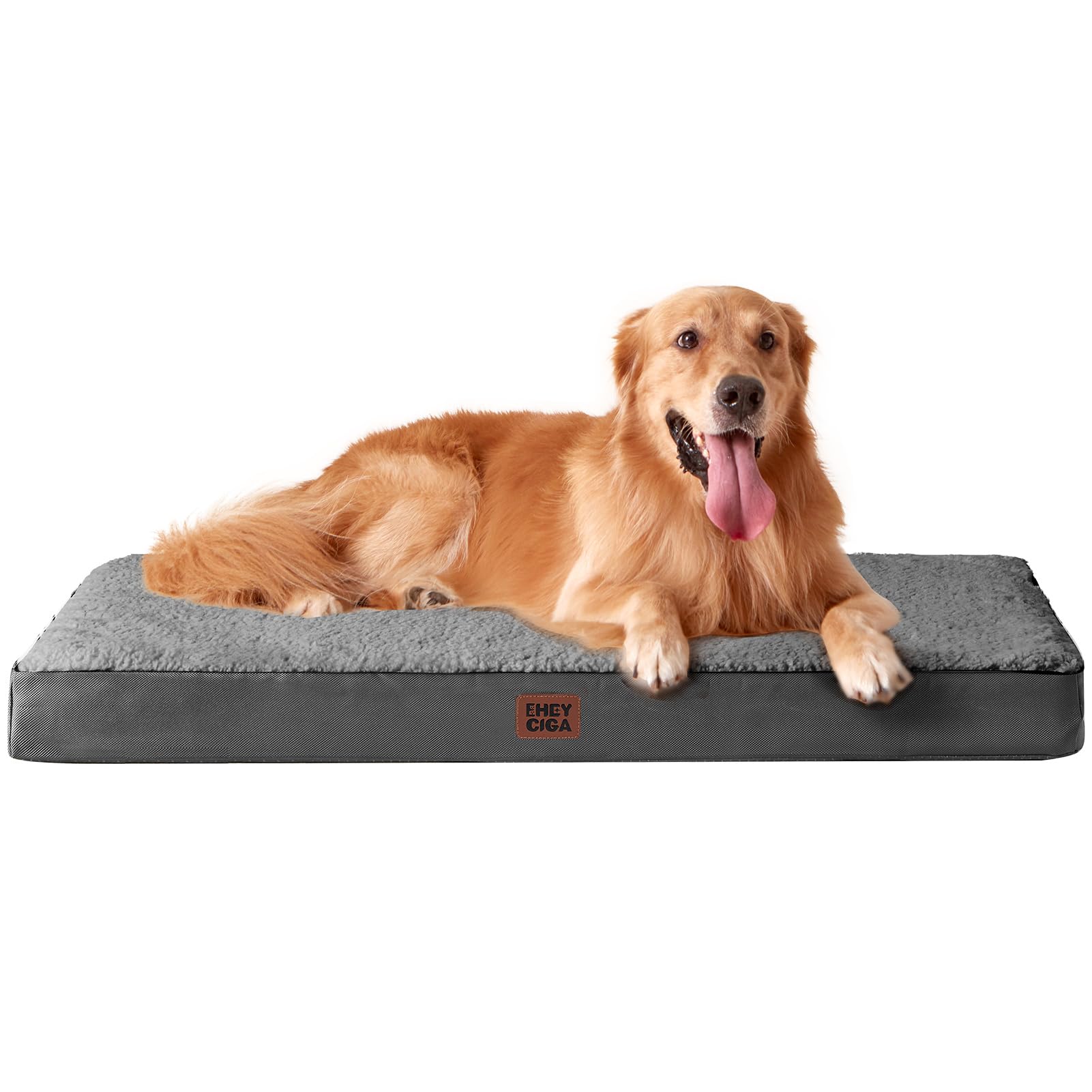 EHEYCIGA Orthopädisches Hundebett XL 112x81cm – Gelenkentlastung mit Egg-Crate-Schaum für grosse Hunde