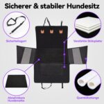 GGW Hundesitz Rückbank – Wasserdicht mit Sicherheitsgurt für mittlere & Grosse Hunde – Bild 3