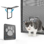 NAMSAN Katzenklappe für Moskitonetz – Magnetverschluss für kleine/mittlere Haustiere