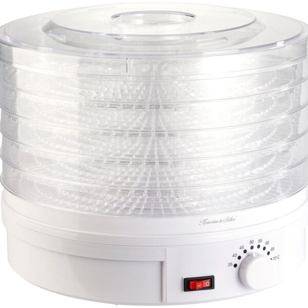 Rosenstein & Söhne Dörrautomat DH-25 mit 5 Einsätzen – Dehydrator für Obst & Gemüse