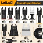 LEILUO 158-teiliges Multitool Zubehör-Set – Sägeblätter & Schleifer für DeWalt & Makita – Bild 3