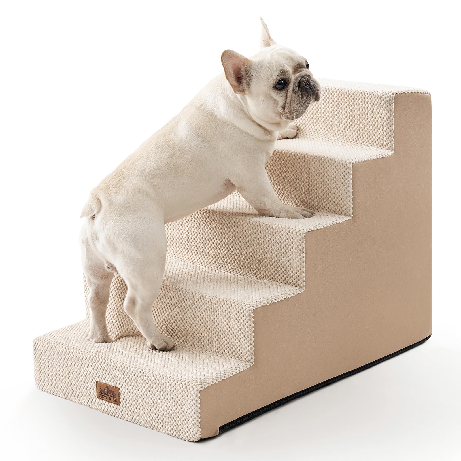 COZY KISS 5-Stufen Hundetreppe 60cm – Gelenkschonendes Haustierambulanzmöbel für kleine Hunde