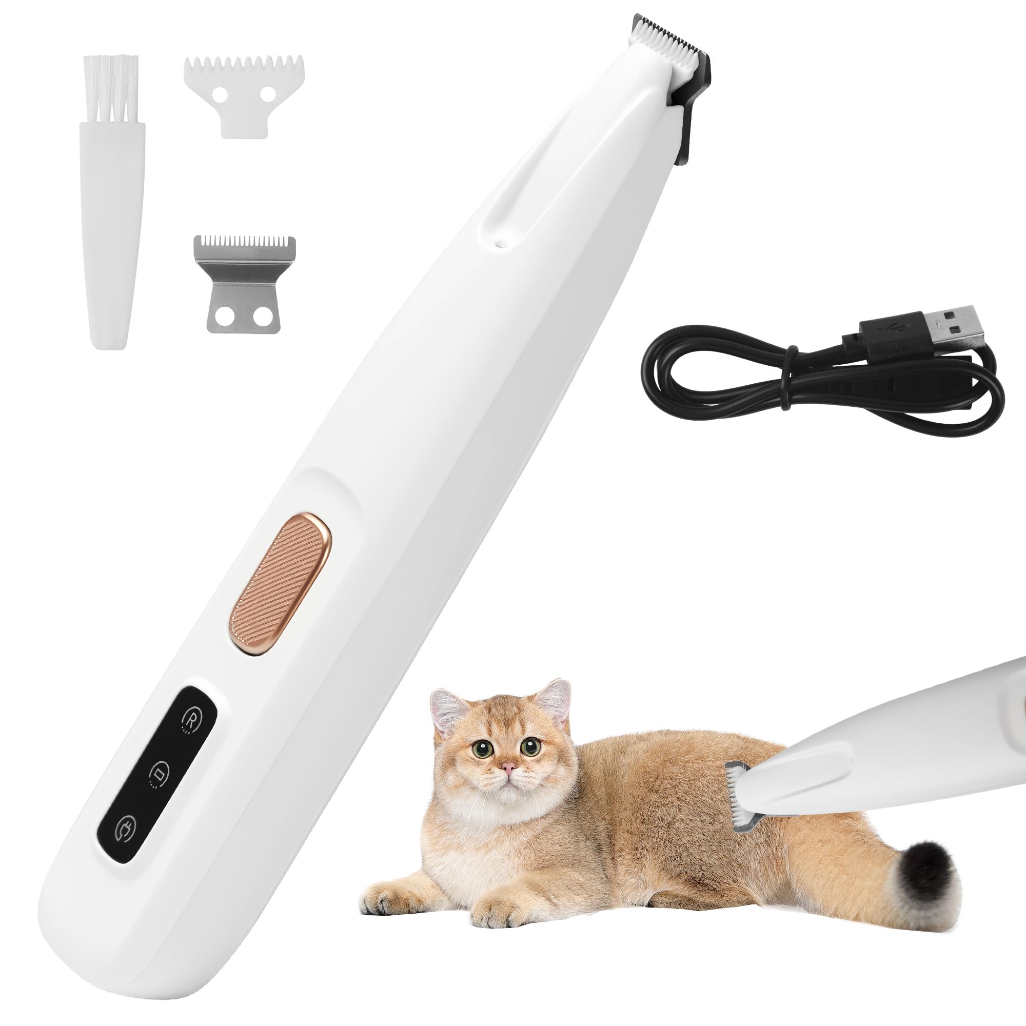 DUBUOZA PawTrim Pro – Kabelloses Haustierhaarschneidegerät mit LED & USB für Hunde & Katzen