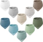 VOMARHUG Muslin Sabberlätzchen 10er Set – Bio-Baumwolle für Neugeborene & Kleinkinder
