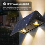IIRARA Solar Wandleuchte Aussen 120 Lumen – 15 Modi für Garten & Balkon (6er Set) – Bild 3