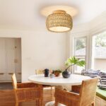 KUOP Deckenleuchte Ø32cm mit Rattan Lampenschirm – Vintage Boho für Wohnzimmer – Bild 6