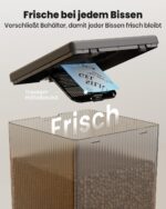 oneisall 5L Futterautomat mit 2 Edelstahlnäpfen – Automatische Katzenfütterung mit Timer & Sprachaufnahme – Bild 2