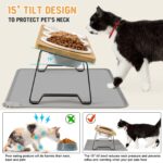 Lannvan Katzennapf 3er Set – Ergonomische Futterstation mit Keramik & Bambus für Katzen – Bild 3