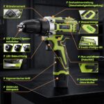 VOERJIA 12V Akkuschrauber-Set mit 2x2000mAh Akkus – 35Nm Drehmoment für Heimwerker – Bild 2
