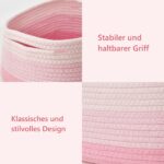 Sagittar 5er Set Aufbewahrungskörbe Baumwollseil Rosa – Stapelbar für Regale & Kinderzimmer – Bild 5