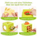 hahaland 6-in-1 Silikon Tissue Box – Montessori Motorikspielzeug für Babys ab 6 Monaten – Bild 5