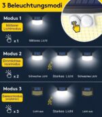 4er Set Solarlampen mit Bewegungsmelder 248 LEDs – IP65 Außenleuchte für Garten & Garage – Bild 3