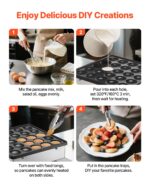 VEVOR Mini-Pfannkuchenmacher 25er – Elektrisches Waffeleisen mit Antihaftbeschichtung für Zuhause & Gastronomie – Bild 8