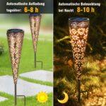 4er Set Vintage Solarlampen Görvitor – IP65 Gartenleuchten mit Erdspiesz für Aussen – Bild 2