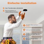 DUSKTEC LED Einbaustrahler 230V 10er Set – 7W Warmweiss IP44 für Badezimmer & Küche – Bild 6