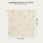 Bearmoss 10er Set Baby Musselin Waschlappen 25x25cm – 100% Baumwolle Spucktücher – Bild 3