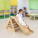 COSTWAY Kletterdreieck 4 in 1 mit Rutsche – Holz-Klettergerüst für Kinder ab 1 Jahr – Bild 9