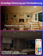 iLC LED Einbaustrahler 8W RGBW – 4er-Pack Deckenspots mit Fernbedienung & Farbwechsel – Bild 4