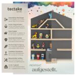 tectake® Holz Wandregal Hausform mit Magnetstreifen – Aufbewahrung für Tonies & Toniebox – Bild 3