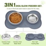pecute 3-in-1 Futternapf Hunde & Katzen mit Edelstahl & rutschfester Silikon-Matte – Bild 2