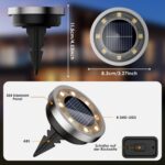 8er Set Solar Bodenleuchten 3000K Warmweiß – IP65 Wasserdicht für Garten & Gehweg – Bild 5