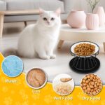 HAOYULUO Erhöhter Katzennapf 2er Set – Keramik mit Metallständer & Silikonmatte – Bild 7