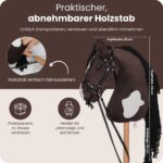GALOPP FREUDE Hobby Horse Braunschecke A3 – Steckenpferd mit Trense & abnehmbarem Stab – Bild 3