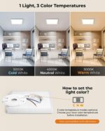 BLNAN LED Deckenleuchte 30cm mit Nachtlicht – 24W, 2400lm, 3 Farbtemperaturen – Bild 2