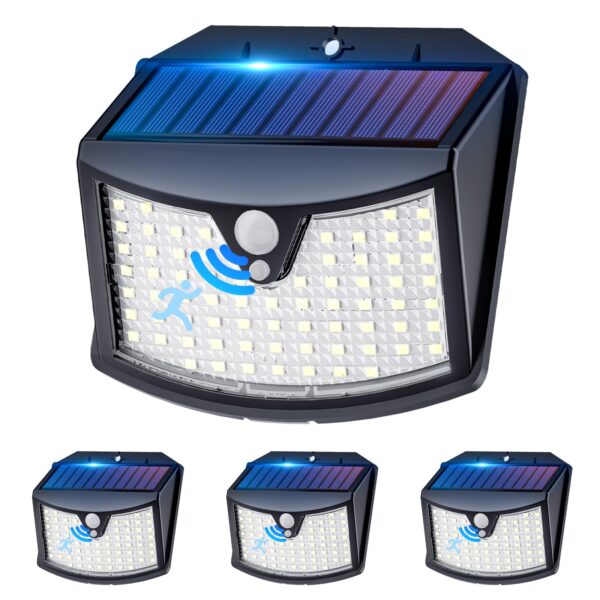 Giliwosy 4er Set Solarleuchten mit Bewegungsmelder – IP65 LED Wandleuchte für Aussen
