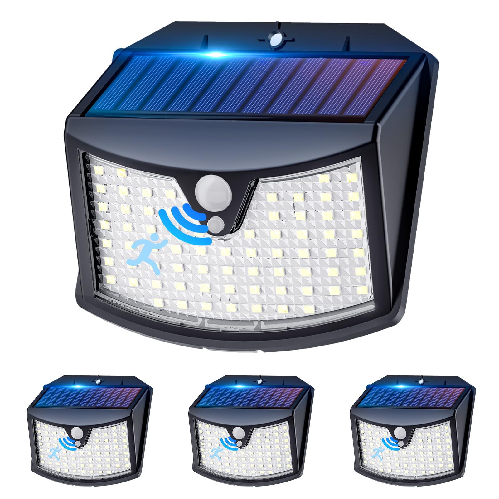 Giliwosy 4er Set Solarleuchten mit Bewegungsmelder – IP65 LED Wandleuchte für Aussen