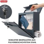 Floordirekt Moderner Briefkasten Jean Anthrazit – Sicherer Paketbriefkasten mit Zeitungsfach – Bild 6