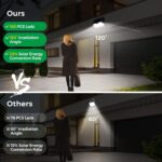 OUILA Solarleuchten 4er Set mit Bewegungsmelder – 185 LED IP65 Wandleuchten für Aussen – Bild 2