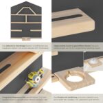 tectake® Holz Wandregal Hausform mit Magnetstreifen – Aufbewahrung für Tonies & Toniebox – Bild 6