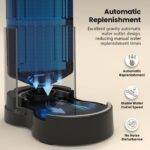 JUNSPOW 4L Trinkwasserspender für Haustiere – Automatischer Schwerkraft-Wasserspender mit Edelstahlschüssel – Bild 5