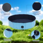 Zegupal Hundepool 80x20cm – Faltbarer Schwimmpool mit rutschfestem PVC für alle Hunderassen – Bild 5
