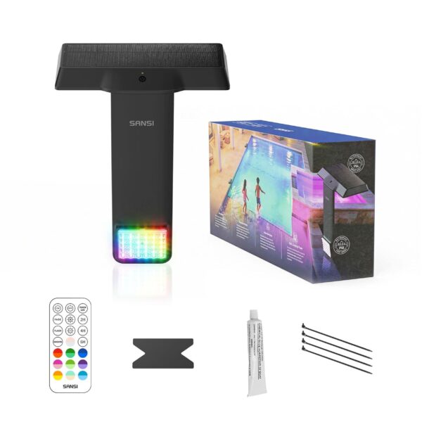SANSI Solar-Poolleuchte mit Fernbedienung – IP68 RGB Unterwasserlicht, 150° Weitwinkel