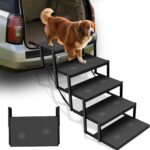 GT GETCO TECH Hundetreppe Auto 5 Stufen – Klappbar bis 80kg für kleine & grosse Hunde