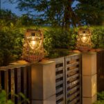 Pearlstar Rattan-Solarlaterne 27 cm – Hängende Gartendeko mit Automatik für Aussen – Bild 2