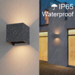 Klighten 2er Set LED-Wandleuchte 12W mit verstellbarem Lichtstrahl – IP65 Anthrazit – Bild 4