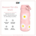 ion8 Kinder Trinkflasche 400ml Edelstahl – Auslaufsicher mit Einhandöffnung – Bild 5