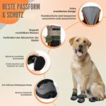 SlowTon Hundeschuhe 4er Set – Atmungsaktiver Pfotenschutz mit rutschfester Sohle für alle Hunde – Bild 5