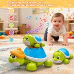 HILKKET 3er Set Schildkröten Krabbelspielzeug – Motorische Entwicklung mit Musik & Licht – Bild 4