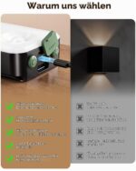 Draome 2er Set Akku Aussenlampe mit Bewegungsmelder – 10000mAh, IP65, 3 Modi & Fernbedienung – Bild 4