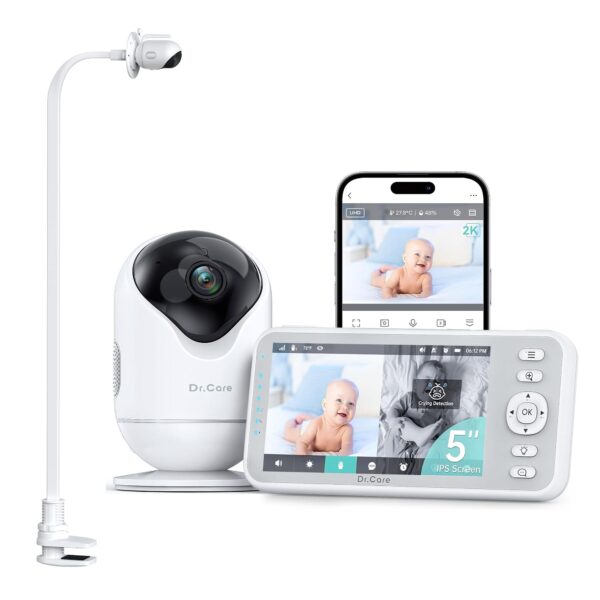 Dr.Care VistaView RB 2K WLAN Babyphone – 5″ Monitor mit intelligenter Personenverfolgung & HD Nachtsicht