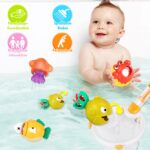 VBACALA Badespielzeug-Set ab 3 Jahren – Magnetisches Angelspiel mit Wasserpistole – Bild 5