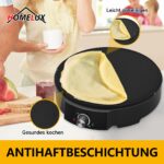 HOMELUX Crêpes Maker Ø 30 cm mit 1200W – Antihaftbeschichtung & Temperaturregler – Bild 2