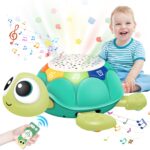 Aragallant Krabbel Schildkröte 6-18 Monate – Interaktives Lernspielzeug mit Musik & Sternenprojektion