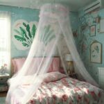 Eimilaly Spitzen-Betthimmel mit LED-Lichtern – Prinzessin Baldachin für Mädchenzimmer – Bild 3